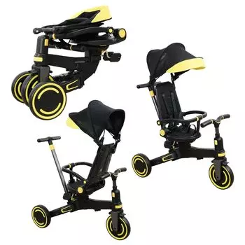 Nijakise 9 в 1, простой в использовании, удобный, с толкателем и сверхлегким подарочным набором для детей от 6 месяцев до 6 лет, складной, сборный трехколесный велосипед для детей