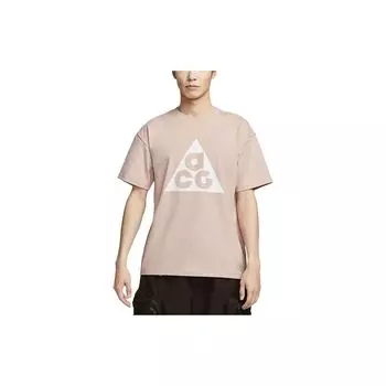Nike ACG Logo Print Свободная футболка с круглым вырезом и короткими рукавами Мужские топы Розовый DJ3645-601 L