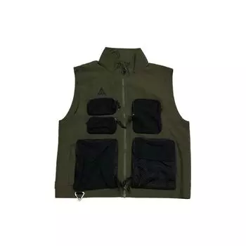 Nike ACG повседневный спортивный жилет с воротником-стойкой и несколькими карманами, мужские жилеты, зеленый CW0836-325 S