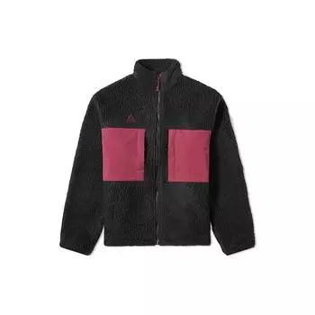 Nike ACG Series Color-Block Спортивная повседневная теплая флисовая куртка с воротником-стойкой Мужская куртка черная CT2949-010 XS