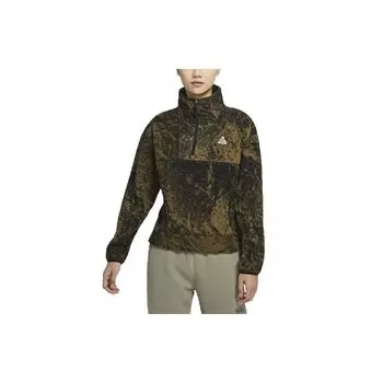 Nike ACG Therma-Fit Wolf Tree Флисовый пуловер с абстрактным узором, женский топ, коричневый DM4329-242 M