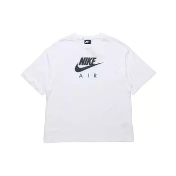 Nike Air Alphabet Logo Print Спортивный пуловер с круглым вырезом Футболка с короткими рукавами Женские топы Белый CJ3106-100 L