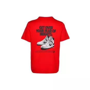 Nike Air Баскетбольные кроссовки с крупным принтом и коротким рукавом Спортивная футболка Мужские топы Красные DD3355-657 L