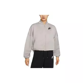 Nike Air Classic Logo Повседневная бейсбольная куртка Женские куртки Серый DD5422-033 S