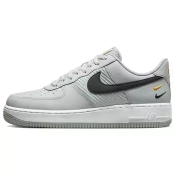 Nike Air Force 1 07 Double Swoosh — мужские кроссовки Wolf Grey University-Gold White Black FD0666-002 43