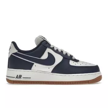 Nike Air Force 1 07 LV8 College Pack — мужские кроссовки Midnight Navy Blue Sail Medium-Gum-Brown DQ7659-101