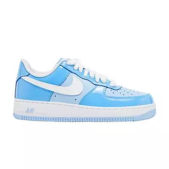 Nike Air Force 1 07 LV8 Синие белые лакированные мужские кроссовки HV9405-400 42