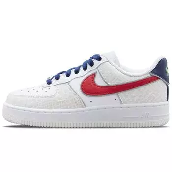 Nike Air Force 1 07 LX Just Do It — женские кроссовки White University Red Snakeskin DV1493-161 36.5