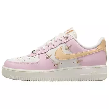 Nike Air Force 1 07 LX Mini Swoosh - женские кроссовки Pink Foam Sail Metallic-Gold Pale-Vanilla IB2574-600 37.5