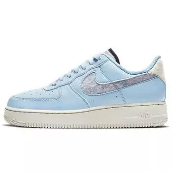Nike Air Force 1 07 SE Recycled Wool Pack — женские кроссовки Light Armory Blue Light-Bone Black DA6682-400 36.5