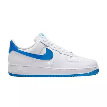 Мужские кроссовки Nike Air Force 1 07 белые фото синие FJ4146-103 44.5