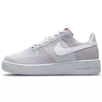 Nike Air Force 1 Crater Flyknit Wolf Grey Мужские кроссовки Pure-Platinum Gym-Red White DC4831-002 38.5