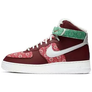 Nike Air Force 1 High Christmas Sweater Мужские кроссовки Red Team-Red White DC1620-600 41