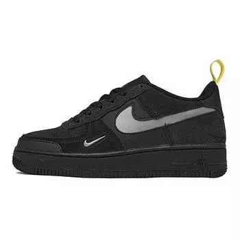 Nike Air Force 1 Low GS Cut Out Swoosh - Серые детские кроссовки Дымчато-серый Черный Светло-Фото-Синий DQ1097-002 36.5