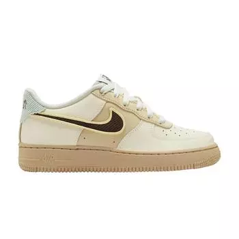 Nike Air Force 1 Low GS Passing Notes Pack Детские кроссовки Кремовый Кокосовое молоко Барочный коричневый HQ3473-122 36