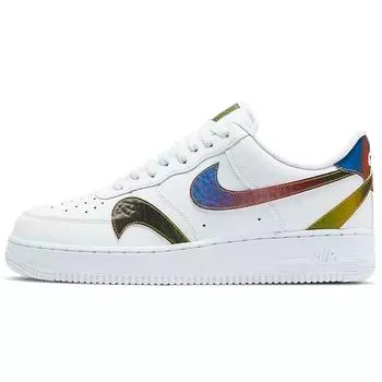 Nike Air Force 1 Low Misplaced Swoosh — белые кроссовки унисекс, разноцветные CK7214-101
