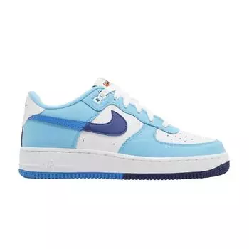 Кроссовки Nike Air Force 1 LV8 2 GS Split - светло-голубые детские белые темно-королевские-синие балтийско-синие DZ2660-100 36