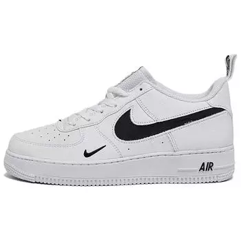 Nike Air Force 1 LV8 GS Multi-Etch Swoosh - Белые детские кроссовки Черные FV7020-100 36