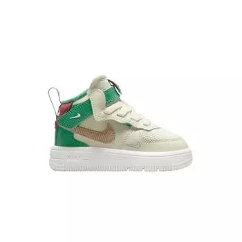 Nike Air Force 1 Mid EasyOn SE GS Coconut Milk Stadium Зеленые детские кроссовки Кремово-розовая конопля с посадкой FQ3693-100 22
