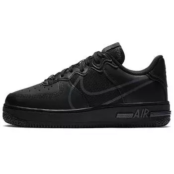 Nike Air Force 1 React GS Черные детские кроссовки антрацит CD6960-003