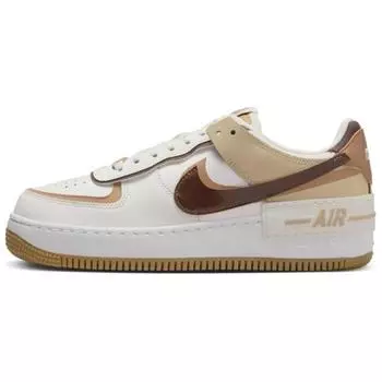 Женские кроссовки Nike Air Force 1 Shadow Sail Flax Sesame Белые Какао-Вау DZ1847-106 35.5