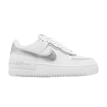 Nike Air Force 1 Shadow White Metallic Silver Женские кроссовки Pure-Platinum Blackened-Blue CI0919-119 42