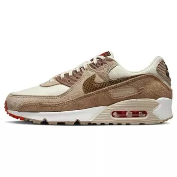 Nike Air Max 90 AMD Brown Snakeskin Женские кроссовки Pale-Ivory Summit-White Oatmeal DX9502-100 41