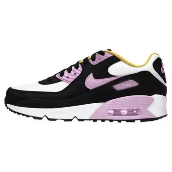 Nike Air Max 90 Leather GS Black Light Arctic Pink Женские кроссовки White Dark-Sulfur CD6864-007