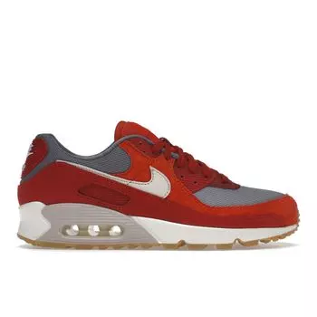 Nike Air Max 90 Premium Gym Red Мужские кроссовки Habanero-Red Smoke-Grey Pale-Ivory DH4621-600 41