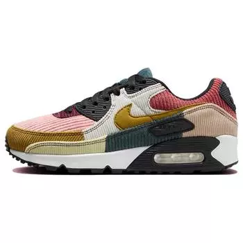 Nike Air Max 90 Разноцветные вельветовые женские кроссовки Black Bronzine Red-Stardust FB8455-001 44.5