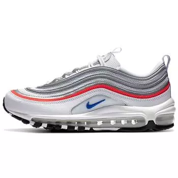 Nike Air Max 97 Essential Flash Crimson Silver Женские кроссовки White Metallic-Silver Racer-Blue CZ6087-101