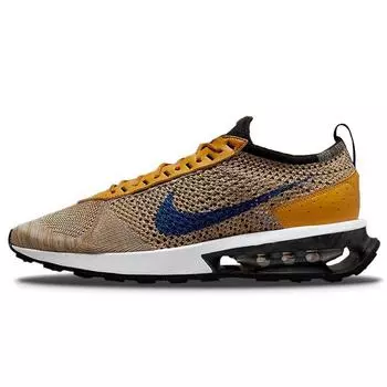 Nike Air Max Flyknit Racer Elemental Gold Мужские кроссовки Золотисто-Замшевые Черные Hyper-Royal FD2764-700 42.5