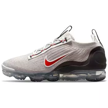 Nike Air Vapormax 2021 Flyknit Light Bone University Red Мужские кроссовки Кремовый Summit-Белый Черный DH4085-003 44
