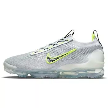 Nike Air Vapormax 2021 Flyknit Logo Pack — мужские кроссовки Wolf Grey Volt, черно-белые DH4085-001 44