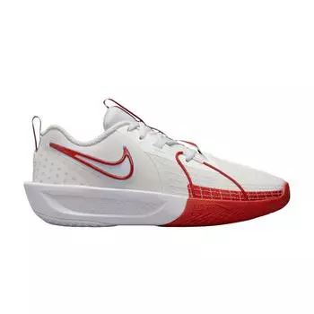 Nike Air Zoom GT Cut 3 GS White Picante Красные детские кроссовки Summit-Белый Черный Футбольно-Серый FD7033-101 36