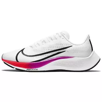 Nike Air Zoom Pegasus 37 Белые разноцветные женские кроссовки Hyper-Violet Spruce-Aura Flash-Crimson BQ9647-103
