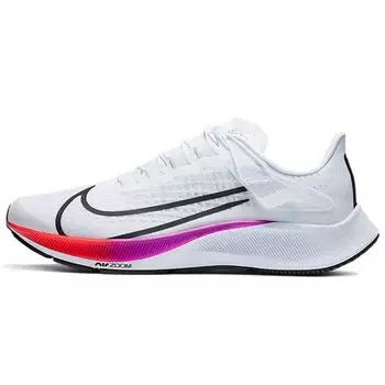 Nike Air Zoom Pegasus 37 FlyEase Белые многоцветные мужские кроссовки Hyper-Violet Spruce-Aura Flash-Crimson CK8474-100