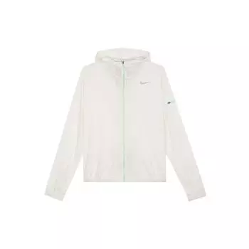 Nike Алфавитный принт Дышащая легкая солнцезащитная тканая куртка с капюшоном Женская куртка белого цвета HJ3948-133 M