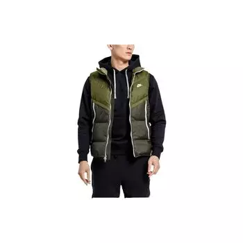Nike Alphabet Logo Print Повседневный спортивный жилет с воротником-стойкой Мужская верхняя одежда Зеленый DD6818-326 M
