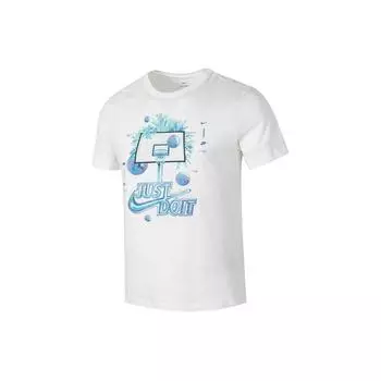 Nike Американская Ретро Бег Фитнес Дышащая Футболка с Коротким Рукавом Мужские Топы Белый FV8411-133 XL