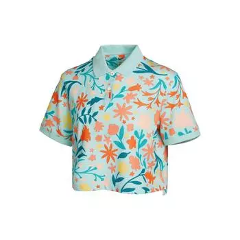 Nike Asthe Nk Polo с коротким рукавом и принтом, повседневная дышащая рубашка поло, женские топы, изумруд DD0487-382 XL