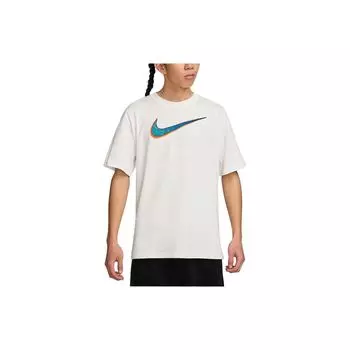 Nike Баскетбольная футболка M90 с логотипом, круглый вырез, приталенный крой, с короткими рукавами, мужские топы с заниженными плечами, белые FV8407-121 XL