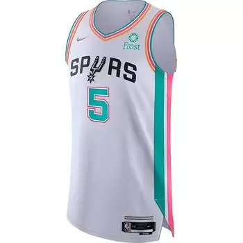 Nike Баскетбольная майка без рукавов для мужчин NBA San Antonio Spurs 75th Anniversary City Edition Murray AU Player Version, белая DB3688-100 XL
