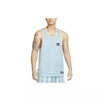 Nike Баскетбольная майка без рукавов с цветным блоком и логотипом Dri-Fit, мужская майка, синяя DX0334-442 M