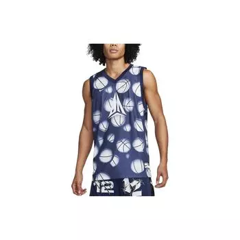 Nike Баскетбольная майка Dri-Fit DNA с V-образным вырезом без рукавов для мужчин, синяя FN2977-085 XXL