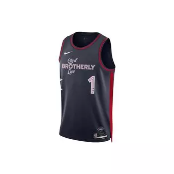 Nike Баскетбольная майка Dri-Fit Letter Number Print Color Block City Edition сезона 2023/24 Philadelphia 76ers James Harden 1 мужская майка DX8515-419 M
