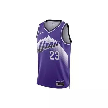 Nike Баскетбольная майка Dri-Fit NBA Swingman с буквенным принтом и номером, жилет City Edition, сезон 2023/24, мужская майка Utah Jazz Markkanen 23 DX8521-507 L