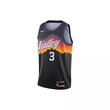 Nike Баскетбольная майка NBA Fan Edition с буквенным номером, цветным узором и круглым вырезом Suns Paul 3, унисекс, черная CN1773-010 XL