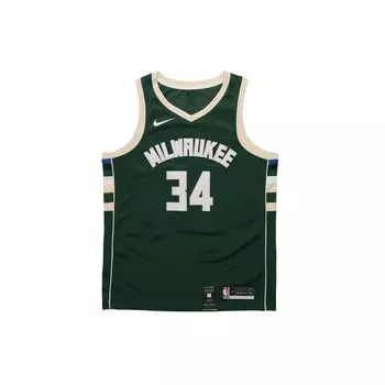Nike Баскетбольная майка NBA Milwaukee Bucks Giannis Antetokounbpo #34 Fan Edition, мужская майка, елово-зеленая 864489-323 S