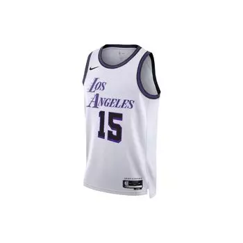 Nike Баскетбольная майка NBA Quick-Dry Printed City Edition SW Fan Version 2022-23 сезона Lakers Rivers 15 унисекс, белая DO9631-100 M